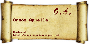 Orsós Agnella névjegykártya
