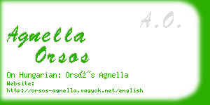 agnella orsos business card